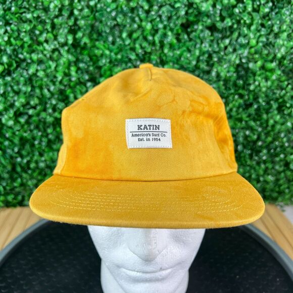 NWT Katin Flat Brim Adjustable Snapback Yellow Surf Hat Cap - Picture 1 of 8